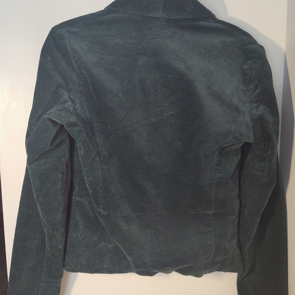 Volcom Women's Teal Velvet Blazer Size M #718 - Picture 2 of 5